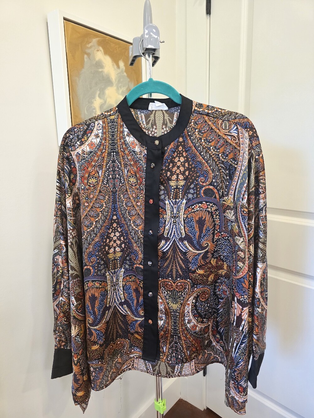 Annie Wear Paisley Print Button-Down Shirt S/M
